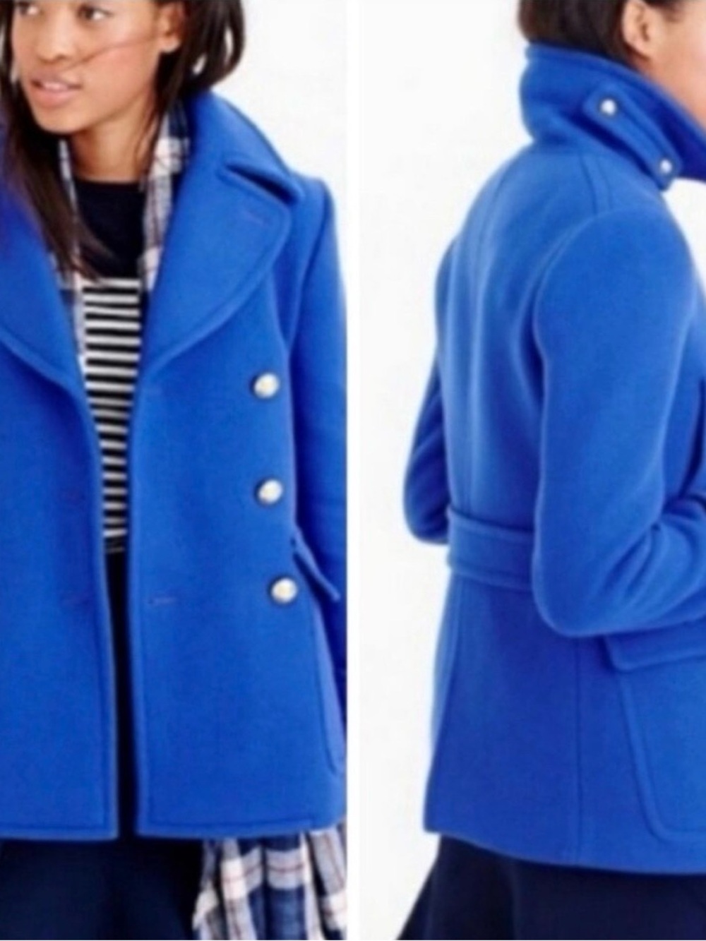 J. Crew Royal Blue Nello Gori Italian Double-Breasted Peacoat